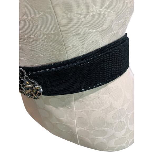 Medium Womens Vintage 1980s Reversible Statement Belt Ornate Buckle - Picture 3 of 9